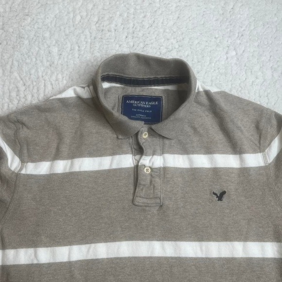 American Eagle Outfitters Other - Vintage American eagle  men's grey striped rugby long sleeve collar xl‎